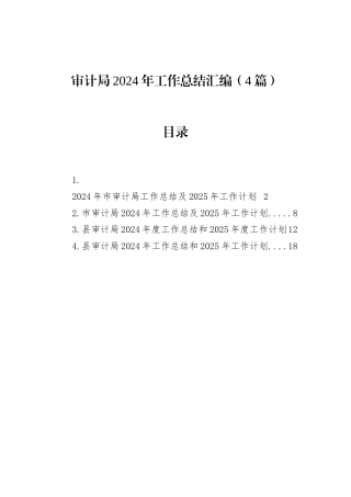 审计局2024年工作总结汇编（4篇）