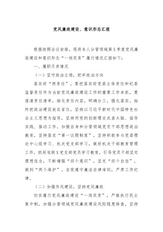 党风廉政建设、意识形态汇报