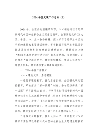 2024年度党建工作总结（3）