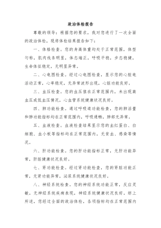政治体检报告