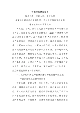 师德师风建设报告