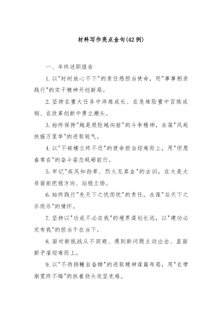 (42例)材料写作亮点金句