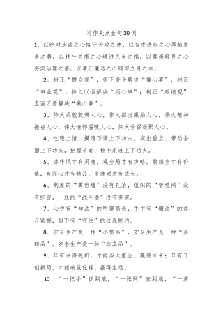 写作亮点金句30例