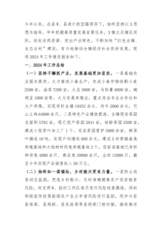 镇2024年工作总结暨2025年工作计划