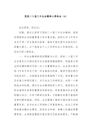 党的二十届三中全会精神心得体会（4）