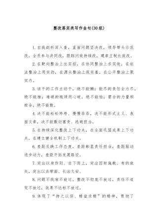(30组)整改落实类写作金句