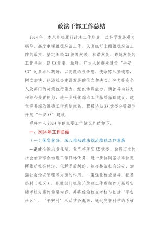 政法干部工作总结