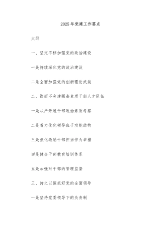 2025年党建工作要点