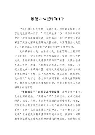 【新年贺词感悟】展望2024更好的日子