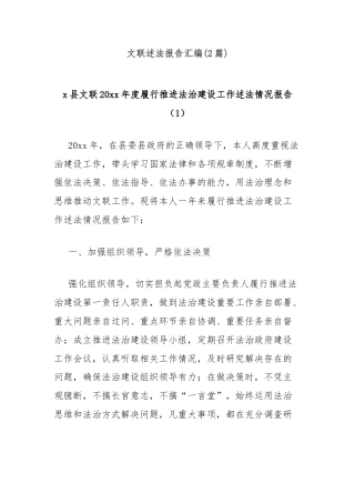 (2篇)文联述法报告汇编
