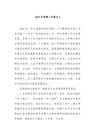 2025年党建工作要点2