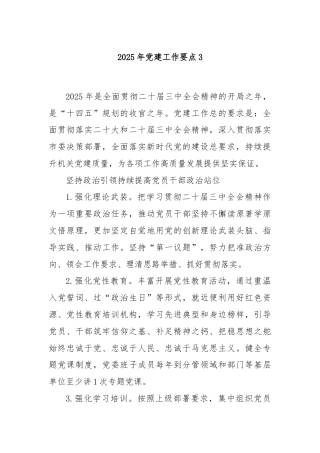 2025年党建工作要点3