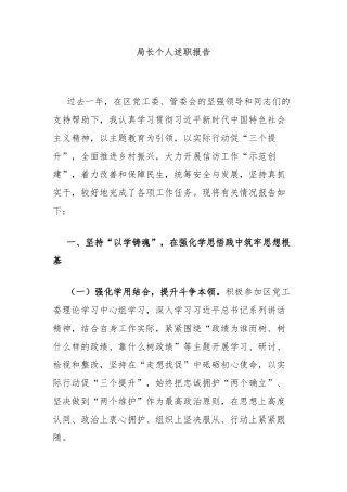 局长个人述职报告