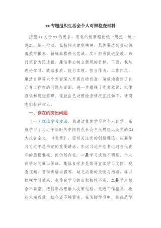 2024年组织生活会个人对照检查材料（2）