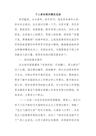 个人参加培训情况总结