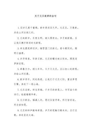 关于元旦致辞的金句
