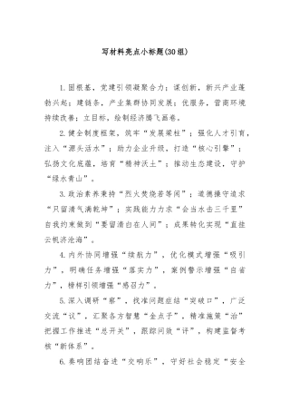 (30组)写材料亮点小标题