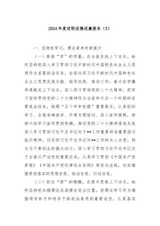 2024年度述职述德述廉报告（3）