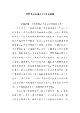 2025年在务虚会上的发言材料