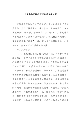 市税务局党组书记抓基层党建述职