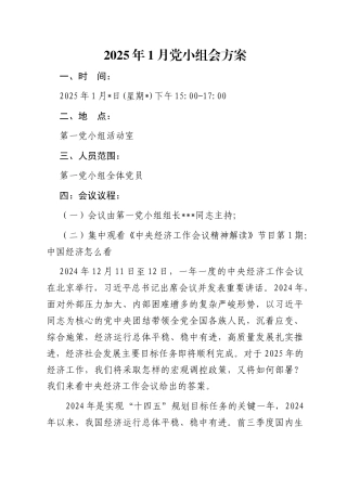 02-2025年1月党小组会方案