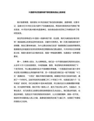 X县委书记在副科级干部任前谈话会上的讲话