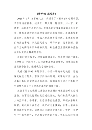 《榜样9》观后感6