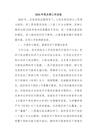 2024年党支部工作总结