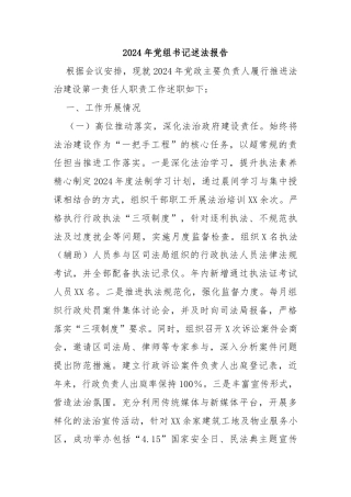 2024年党组书记述法报告