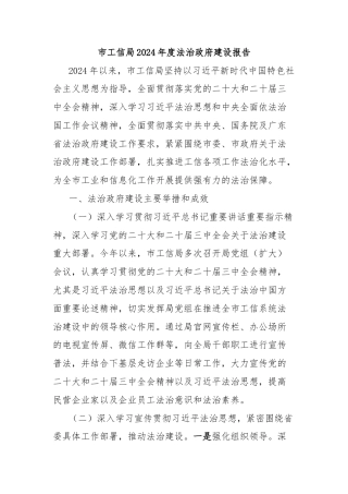 市工信局2024年度法治政府建设报告