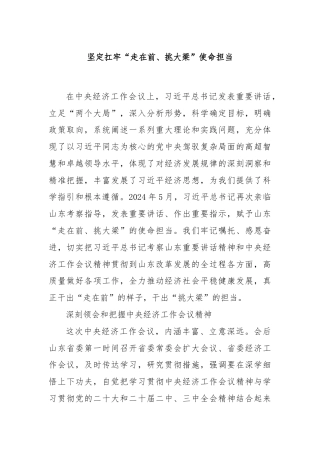 坚定扛牢“走在前、挑大梁”使命担当