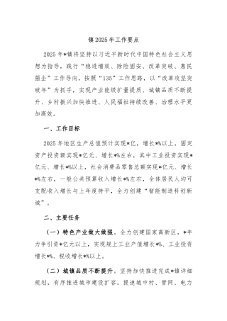 镇2025年工作要点