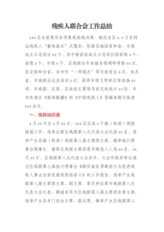 残疾人联合会工作总结