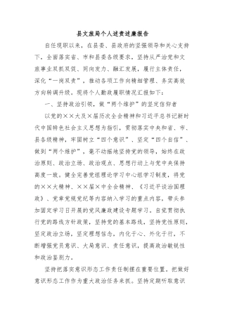 县文旅局个人述责述廉报告