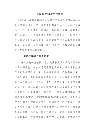 环保局2025年工作要点