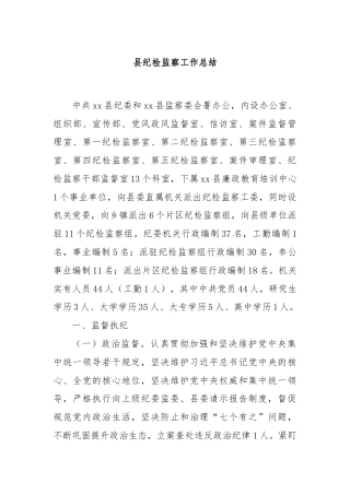 县纪检监察工作总结