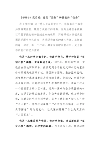 《榜样9》观后感：你的“坚韧”铸就我的“信念” - 副本