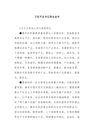 习近平总书记两会金句