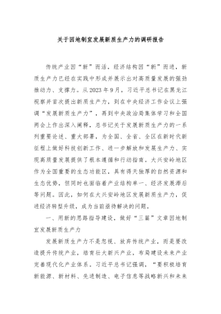 关于因地制宜发展新质生产力的调研报告
