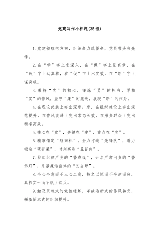 (35组)党建写作小标题