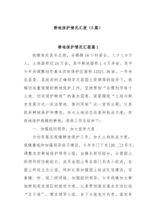 (5篇)耕地保护情况汇报