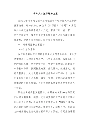 青年人才托举培养方案
