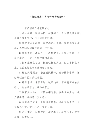(35例)“任职表态”类写作金句