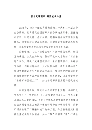 强化党建引领 凝聚发展力量