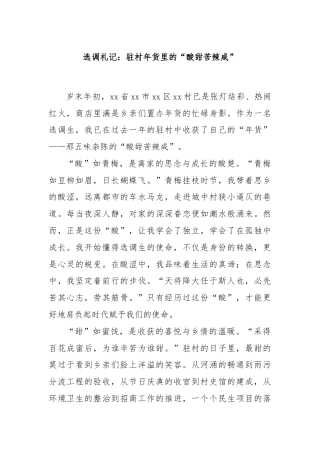 选调札记：驻村年货里的“酸甜苦辣咸”