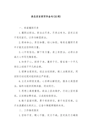(32例)表态发言类写作金句