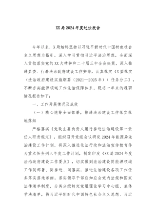 XX局2024年度述法报告