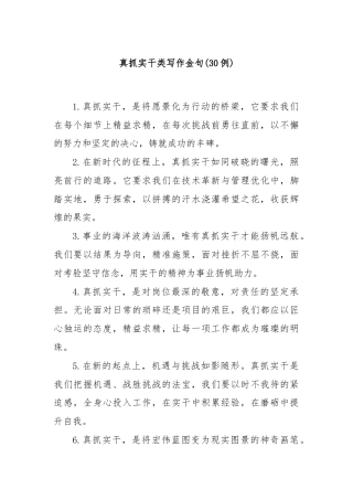 (30例)真抓实干类写作金句
