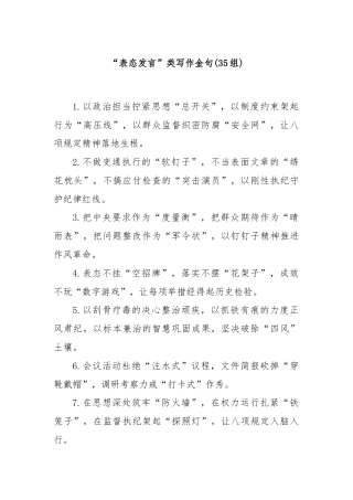 (35组)“表态发言”类写作金句