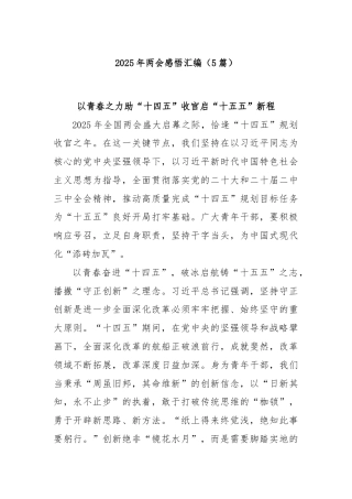 (5篇)2025年两会感悟汇编